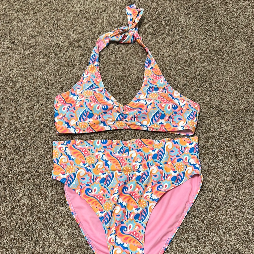 Pink Lily Paisley Bikini Set